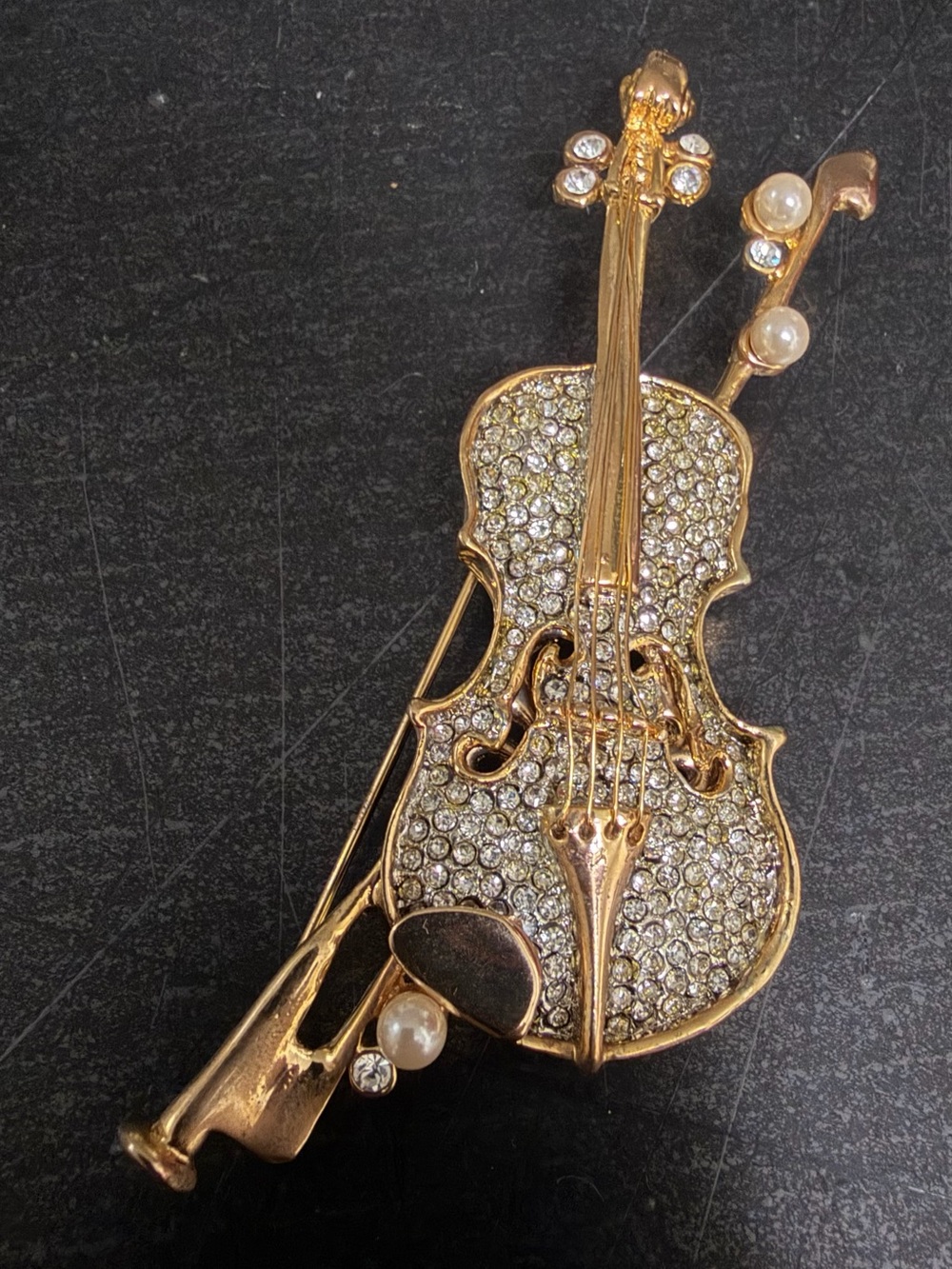 Swarovski Violin Brooch Rare
